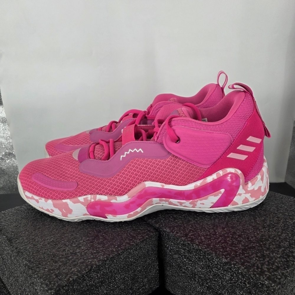 adidas D.O.N. Issue #3 Basketball Shoes Men's 18 Pink White Sneakers